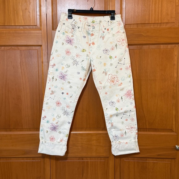 Levi’s Doodle Art Alien Floral Print Jeans NWT Size 29 - Picture 1 of 12